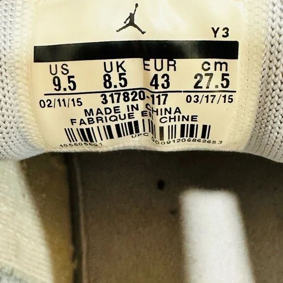 Nike Mens Air Jordan Flight 23 317820-117 White Basketball Shoes Sneakers Sz 9,5 - Picture 9 of 9